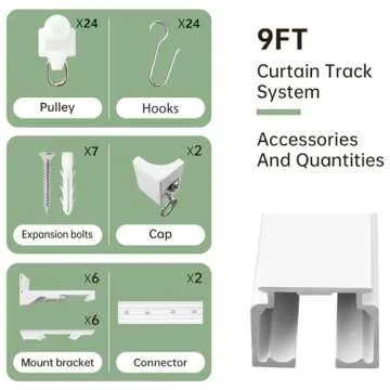 MaKefeile Curtain Tracks Ceiling Wall Mounted Heavy-Duty Curtains Rails Room Divider Curtain Track for Living Room Bedroom Room Shower Divider White 3 ft To 9 ft