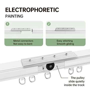 MaKefeile Curtain Tracks Ceiling Wall Mounted Heavy-Duty Curtains Rails Room Divider Curtain Track for Living Room Bedroom Room Shower Divider White 3 ft To 9 ft