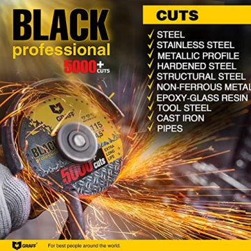 GRAFF Black Cut Off Wheels - Diamond Cutting Disc 4.5 Inch