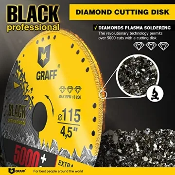 GRAFF Black Cut Off Wheels - Diamond Cutting Disc 4.5 Inch