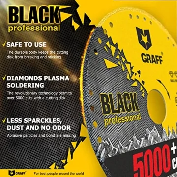 GRAFF Black Cut Off Wheels - Diamond Cutting Disc 4.5 Inch