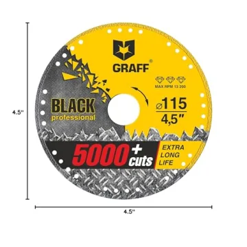 GRAFF Black Cut Off Wheels - Diamond Cutting Disc 4.5 Inch