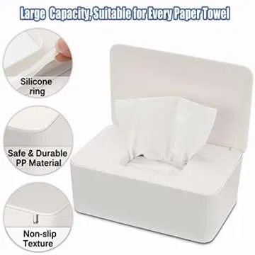 NOVWANG Wipes Dispenser, Baby Wipe Holder, Keeps Wipes Fresh, Refillable Wipe Container Baby Wipes Case for Bathroom Wipes Pouch Case, White