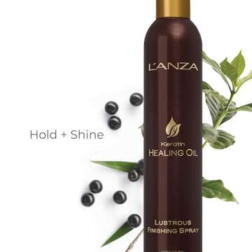 L'ANZA Keratin Healing Oil Lustrous Finishing Spray, Boosts Shine and Volume While Deeply Hydrating the Hair from Roots to Tips, For a Grease-free, Frizz-free, Relaxed Hair
