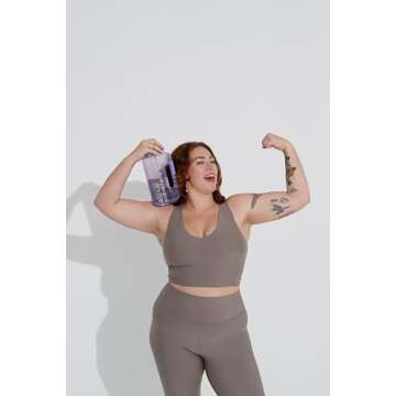 ZULU Goals 64oz Large Half Gallon Jug Water Bottle with Motivational Time Marker, Covered Straw Spou...