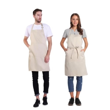 BIGHAS Adjustable Bib Apron - 18 Colors & Pocket