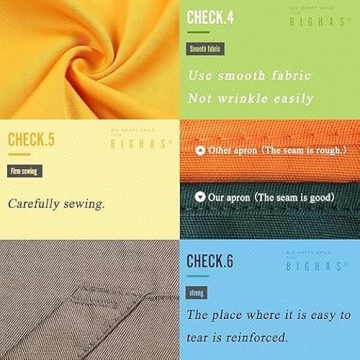 BIGHAS Adjustable Bib Apron - 18 Colors & Pocket