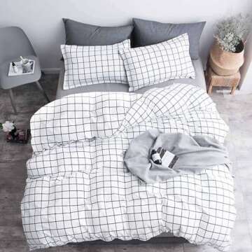 NANKO Queen Duvet Cover Set - Stylish Microfiber Bedding