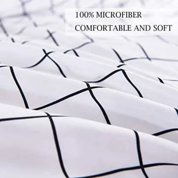 NANKO Queen Duvet Cover Set - Stylish Microfiber Bedding
