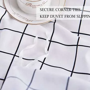 NANKO Queen Duvet Cover Set - Stylish Microfiber Bedding