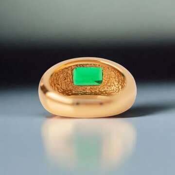 Bezel Set Emerald Cut Green Emerald Wedding Band