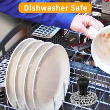 Durable Cast Iron Chain Mail Scrubber for Easy Cleaning