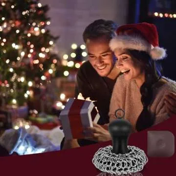 Durable Cast Iron Chain Mail Scrubber for Easy Cleaning