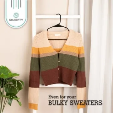 Sharpty Plastic Hangers Durable Space-Saving 50 Pack Black