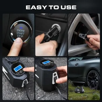 FADAKWALT Tire Inflator with LED Light & 150PSI Gauge
