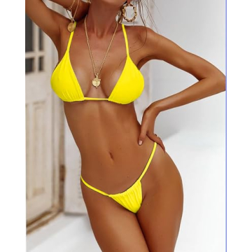 XUNYU Sexy Women Bikini Set Two Pieces Padded Thong Swimsuit