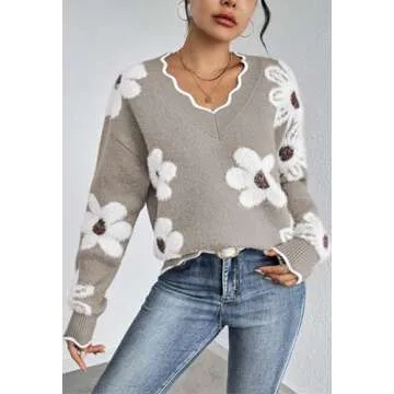 Pink Queen V Neck Oversized Pullover Sweater for Women