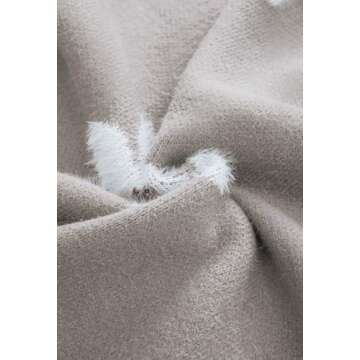 Pink Queen Fall V Neck Oversized Pullover Top for Women Soft Long Sleeve Knitted Flower Jumper Sweater Boyfriend Slouchy Thick Tunics Taupe S