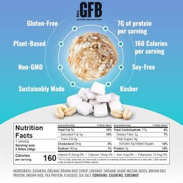 The GFB Coconut Cashew Protein Bites - Gluten Free, Plant Based, Non GMO, Sustainably Made – Ridic...