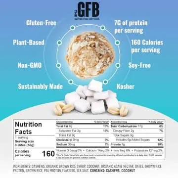 The GFB Coconut Cashew Protein Bites - Gluten Free, Plant Based, Non GMO, Sustainably Made – Ridic...