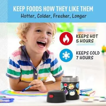 THERMOS FUNTAINER 10 Ounce Stainless Steel Vacuum Insulated Kids Food Jar with Spoon, POKEMON