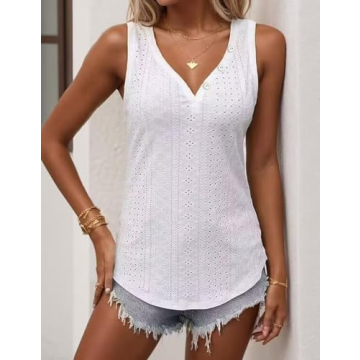 Stylish Eyelet Tank Top for Women’s Summer Wardrobe
