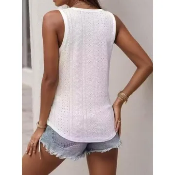 Stylish Eyelet Tank Top for Women’s Summer Wardrobe