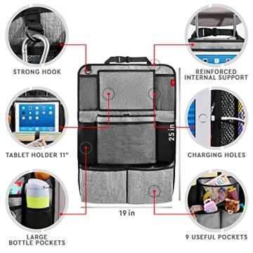 Helteko Backseat Car Organizer with 9 Storage Pockets