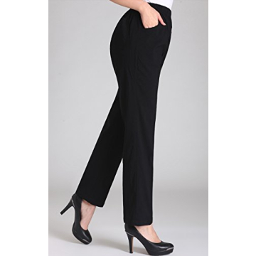 Soojun Women's Comfy Summer Stretch Pants Black