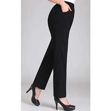 Soojun Women's Comfy Summer Stretch Pants Black
