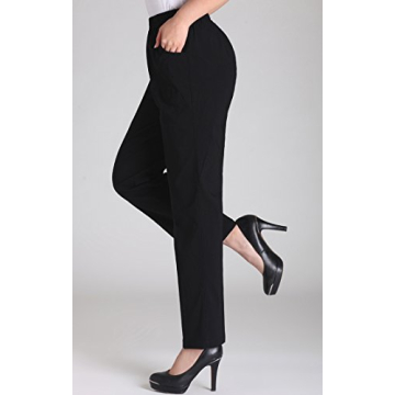 Soojun Women's Comfy Summer Stretch Pants Black