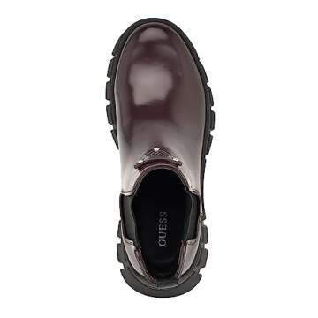 GUESS Women's Hestia Ankle Boot, Dark Red, 8