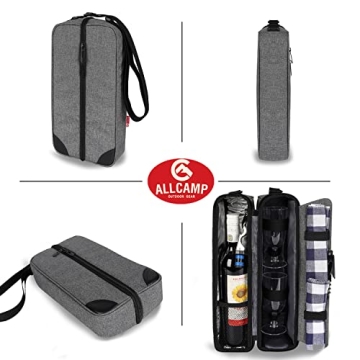 ALLCAMP Wine Tote Bag with Cooler for Outdoor Adventures