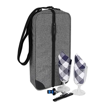 ALLCAMP Wine Tote Bag with Cooler for Outdoor Adventures