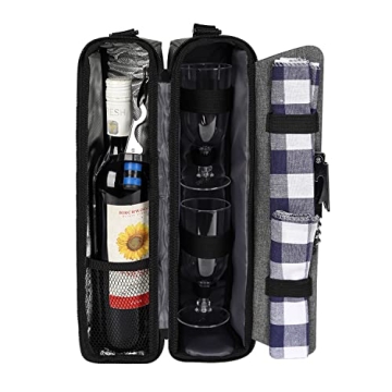 ALLCAMP Wine Tote Bag with Cooler for Outdoor Adventures
