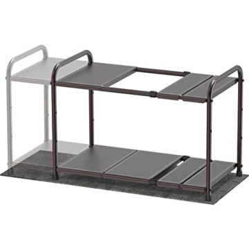 2 Tier Expandable Metal Shelf Organizer for Clutter-Free Spaces
