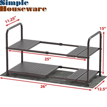 2 Tier Expandable Metal Shelf Organizer for Clutter-Free Spaces