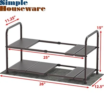 2 Tier Expandable Metal Shelf Organizer for Clutter-Free Spaces