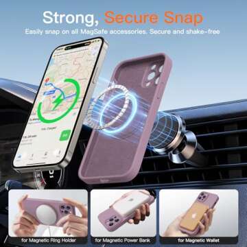 LUHOURI for iPhone 14 Pro Max Case with Screen Protector - Wireless Charging Compatible - Enhanced Camera Cover - Protective Silicone Phone Case with Cute Heart Design for Women 6.7" - Grape Purple