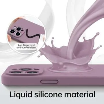 LUHOURI for iPhone 14 Pro Max Case with Screen Protector - Wireless Charging Compatible - Enhanced Camera Cover - Protective Silicone Phone Case with Cute Heart Design for Women 6.7" - Grape Purple