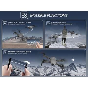 NEHEME NH525 Foldable Drones with 1080P HD Camera for Adults, RC Quadcopter WiFi FPV Live Video, Altitude Hold, Headless Mode, One Key Take Off Kids or Beginners 2 Batteries, Upgraded Version