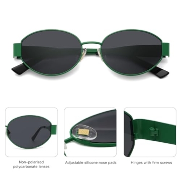 SOJOS Retro Oval Sunglasses for Women with UV400 Protection