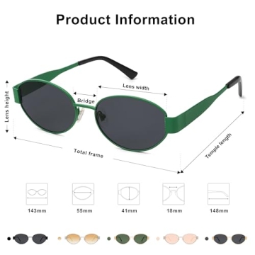SOJOS Retro Oval Sunglasses for Women with UV400 Protection