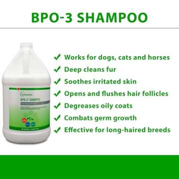 Vetoquinol BPO-3 Shampoo for Dogs, Cats & Horses (3% Benzoyl Peroxide) – 128oz – Deep Cleaning, ...