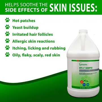 Vetoquinol BPO-3 Shampoo for Dogs, Cats & Horses (3% Benzoyl Peroxide) – 128oz – Deep Cleaning, Medicated Shampoo Opens & Flushes Hair Follicles – Degreases Oily Coats – Soothes Red, Flaky, Itchy Skin