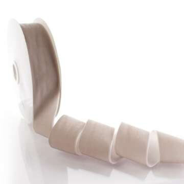Elegant 2" Taupe Velvet Ribbon - 25 Yards for Crafting and Decor