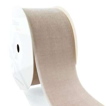 2" Velvet Ribbon Taupe 25 Yards for Crafts and Decor