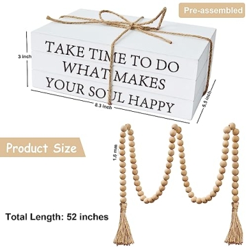 Rustic White Faux Decorative Books for Home Decor