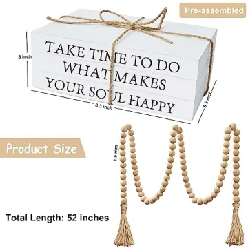 Rustic White Faux Decorative Books for Home Decor