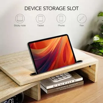 AMERIERGO Dual Monitor Stand Riser for Ergonomic Workspace